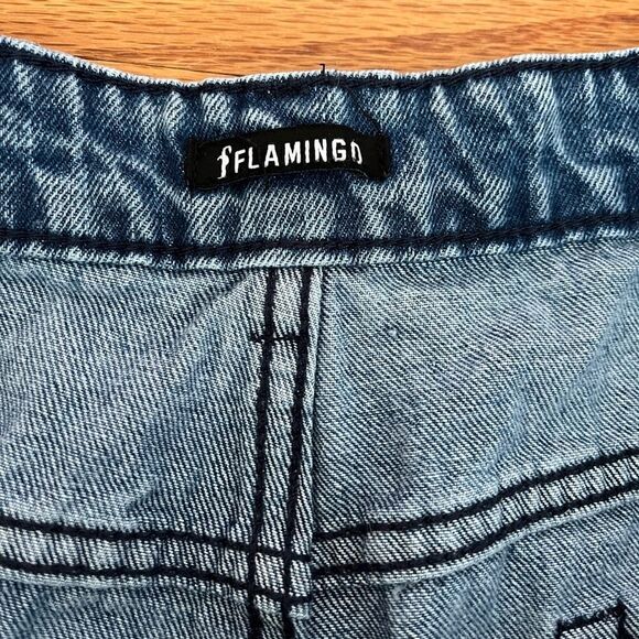 Flamingo Jeans Button Fly Straight 5 Pocket Whiskered Size XXL - Picture 2 of 8